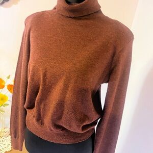 Astr Brown Turtle Neck Sweater with Slightly Cropped Timeless Design